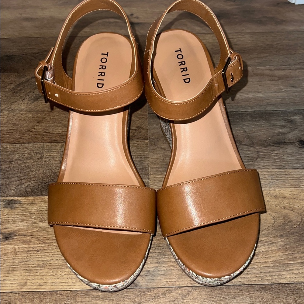 Torrid Brown / multicolor Wedge Sandals sz 9.5 - Picture 3 of 4